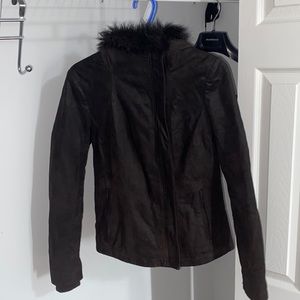 Cute leather jacket By Danier (dark brown, xs)
